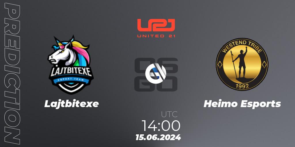Lajtbitexe vs Heimo Esports: Match Prediction. 15.06.2024 at 14:00, Counter-Strike (CS2), United21 Season 14: Division 2