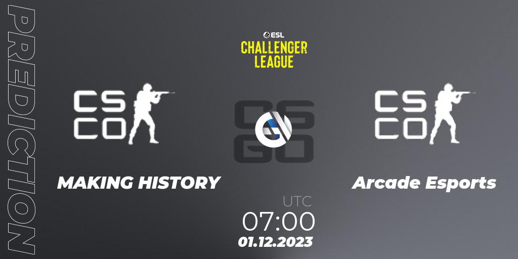 MAKING HISTORY vs Arcade Esports: Match Prediction. 01.12.23, CS2 (CS:GO), ESL Challenger League Season 47: Oceania - Open Qualifier #2