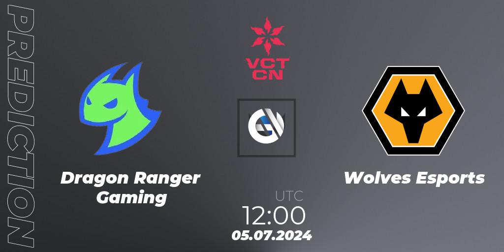 Dragon Ranger Gaming vs Wolves Esports: Match Prediction. 05.07.2024 at 12:00, VALORANT, VALORANT Champions Tour China 2024: Stage 2 - Group Stage