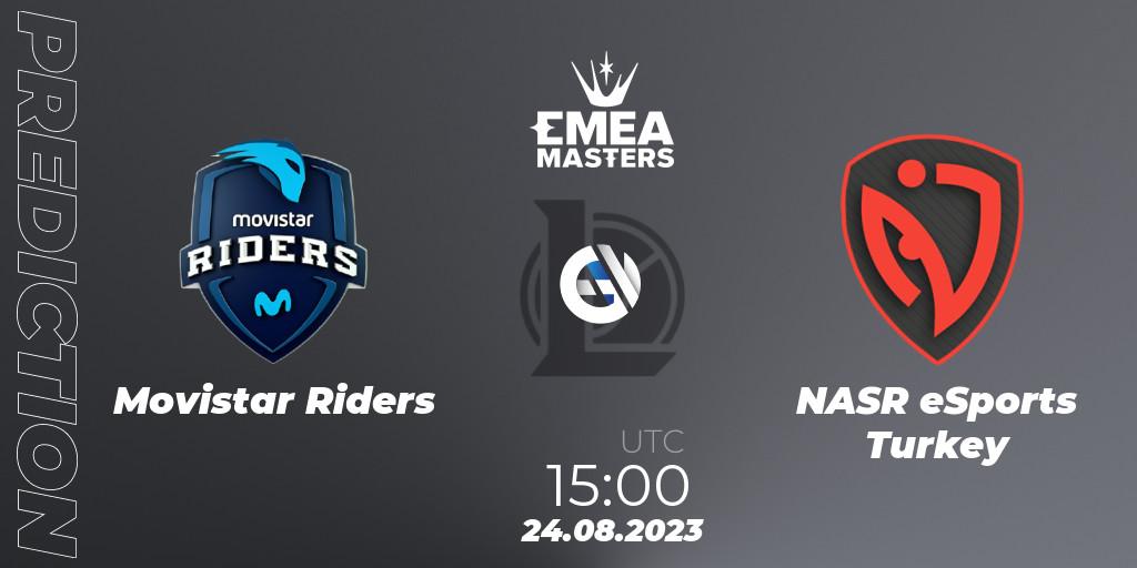 Movistar Riders vs NASR eSports Turkey: Match Prediction. 24.08.23, LoL, EMEA Masters Summer 2023