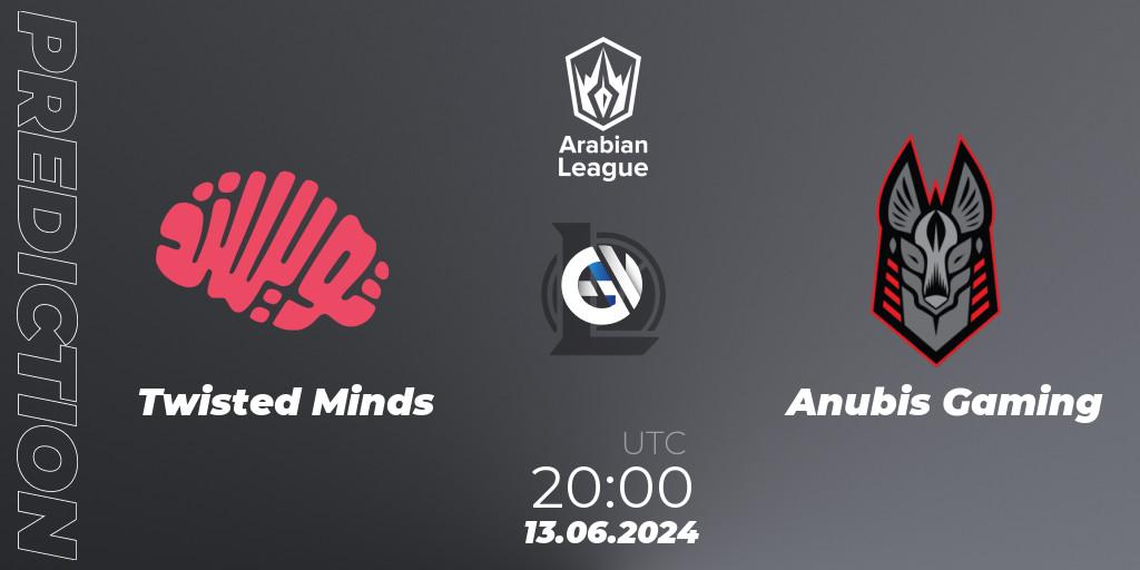 Twisted Minds vs Anubis Gaming: Match Prediction. 13.06.2024 at 20:00, LoL, Arabian League Summer 2024