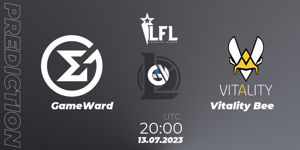GameWard vs Vitality Bee: Match Prediction. 13.07.2023 at 20:00, LoL, LFL Summer 2023 - Group Stage
