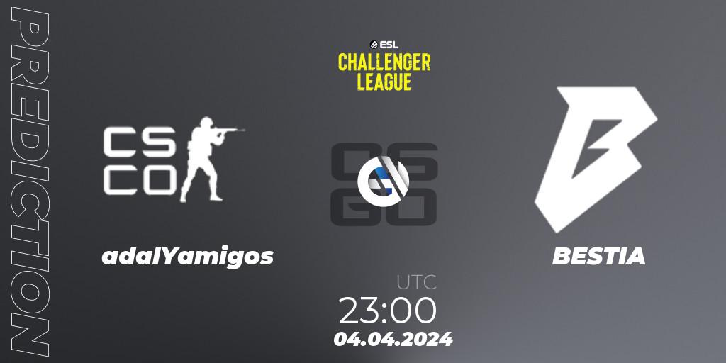 adalYamigos vs BESTIA: Match Prediction. 05.04.24, CS2 (CS:GO), ESL Challenger League Season 47: South America