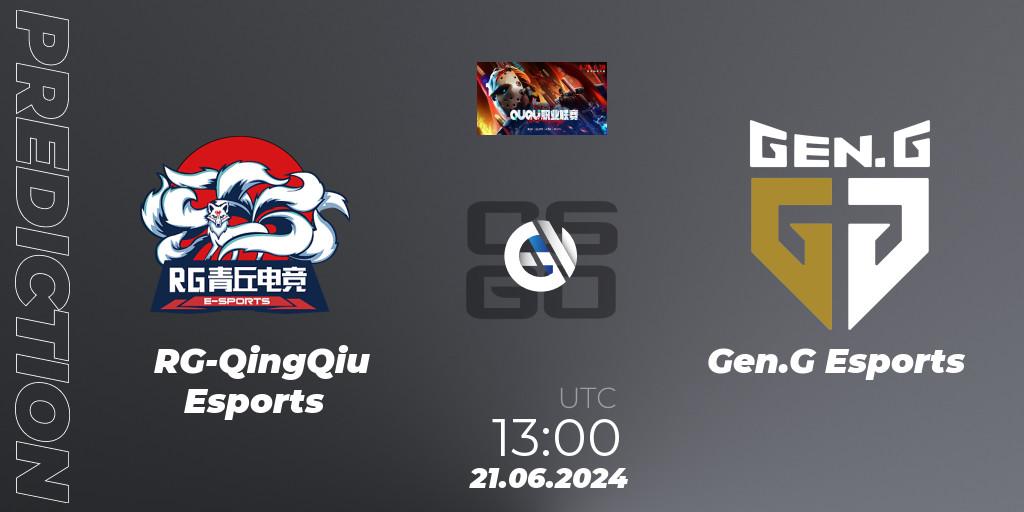 RG-QingQiu Esports vs Gen.G Esports: Match Prediction. 21.06.2024 at 13:00, Counter-Strike (CS2), QU Pro League