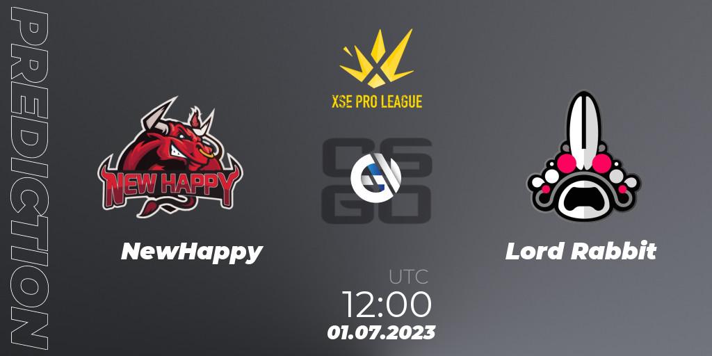 NewHappy vs Lord Rabbit: Match Prediction. 01.07.23, CS2 (CS:GO), XSE Pro League: Online Stage