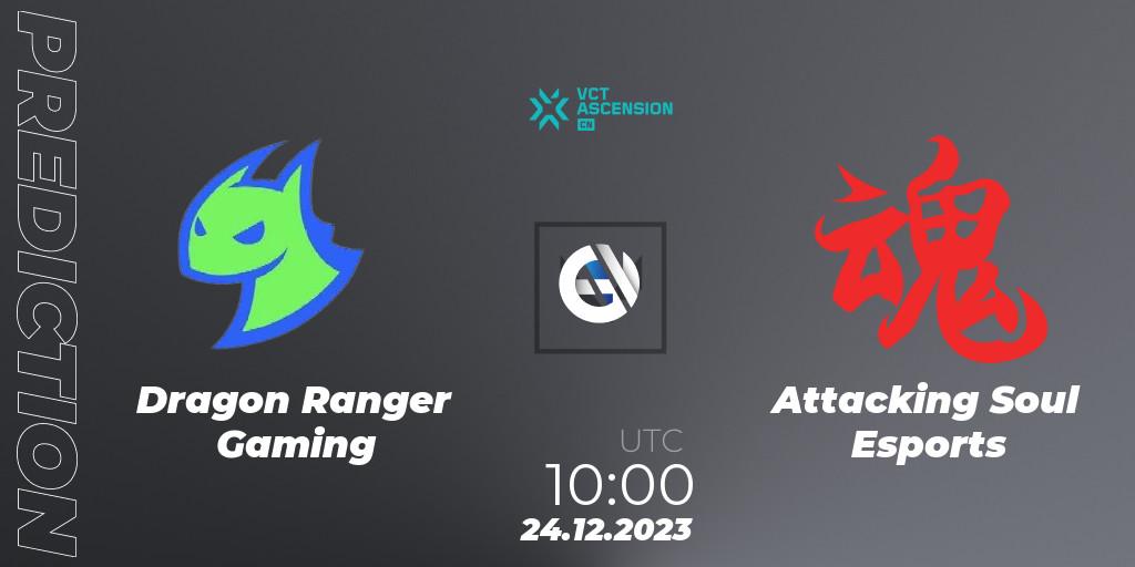 Dragon Ranger Gaming vs Attacking Soul Esports: Match Prediction. 24.12.23, VALORANT, VALORANT China Ascension 2023