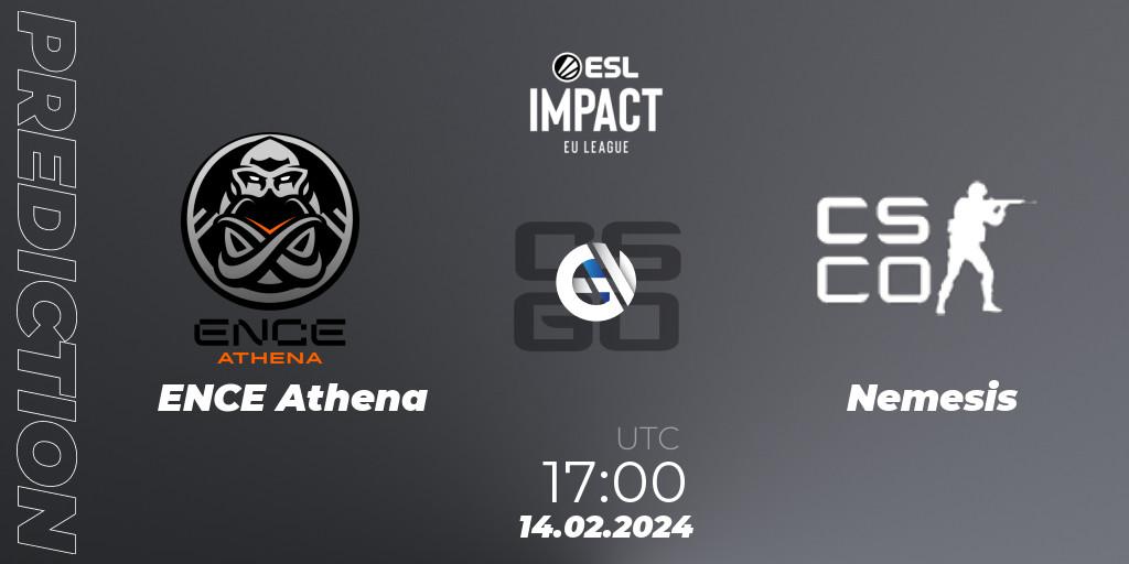 ENCE Athena vs Nemesis: Match Prediction. 14.02.24, CS2 (CS:GO), ESL Impact League Season 5: European Division - Open Qualifier #1