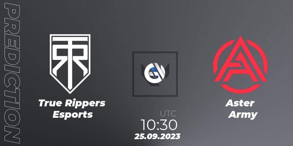 True Rippers Esports vs Aster Army: Match Prediction. 26.09.2023 at 10:30, VALORANT, Predator League 2024: India
