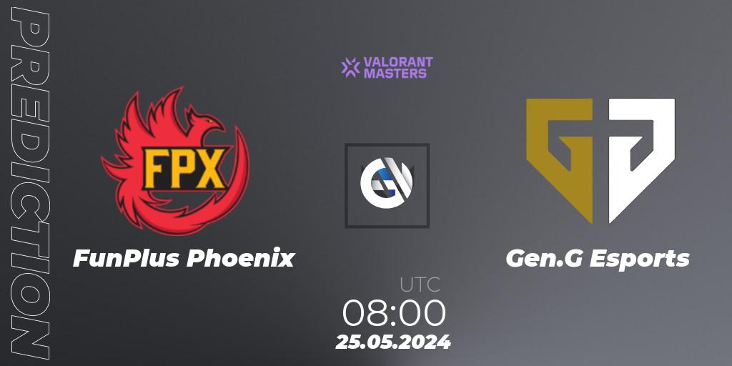 FunPlus Phoenix vs Gen.G Esports: Match Prediction. 25.05.2024 at 08:00, VALORANT, VCT 2024: Masters Shanghai