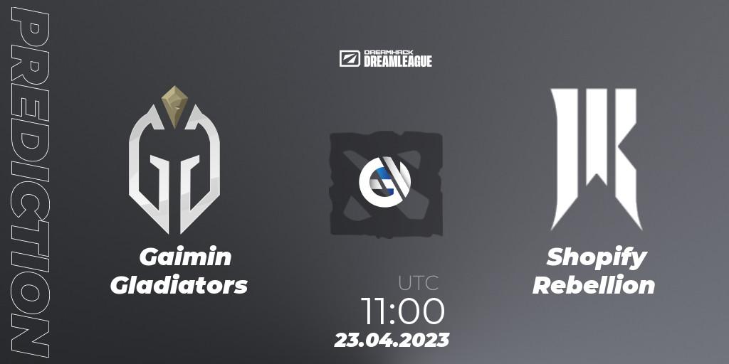 Gaimin Gladiators vs Shopify Rebellion: Match Prediction. 23.04.23, Dota 2, DreamLeague Season 19