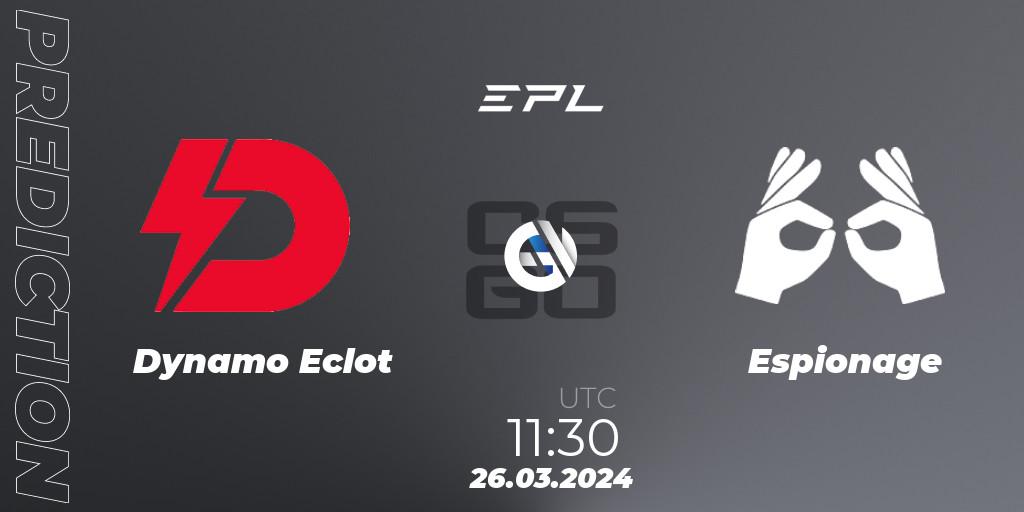 Dynamo Eclot vs Espionage: Match Prediction. 26.03.24, CS2 (CS:GO), European Pro League Season 16: Division 2