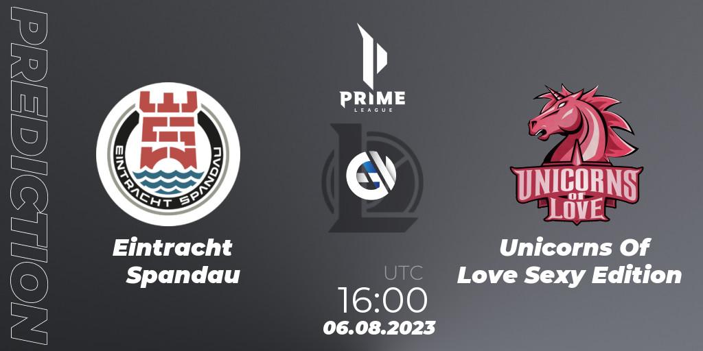 Eintracht Spandau vs Unicorns Of Love Sexy Edition: Match Prediction. 06.08.23, LoL, Prime League Summer 2023 - Playoffs
