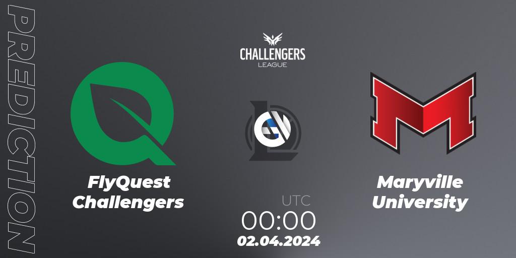 FlyQuest Challengers vs Maryville University: Match Prediction. 02.04.24, LoL, NACL 2024 Spring - Playoffs