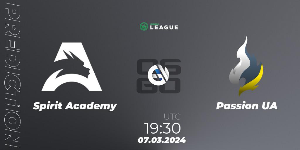Spirit Academy vs Passion UA: Match Prediction. 08.03.24, CS2 (CS:GO), ESEA Season 48: Advanced Division - Europe