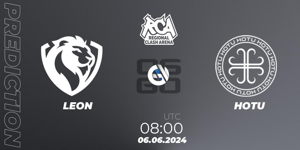 LEON vs HOTU: Match Prediction. 06.06.2024 at 08:00, Counter-Strike (CS2), Regional Clash Arena CIS