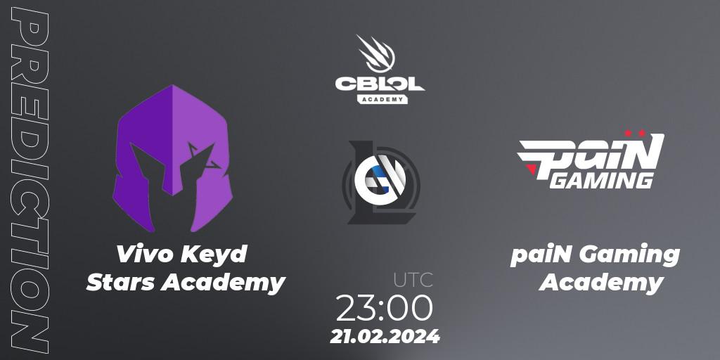 Vivo Keyd Stars Academy vs paiN Gaming Academy: Match Prediction. 21.02.24, LoL, CBLOL Academy Split 1 2024