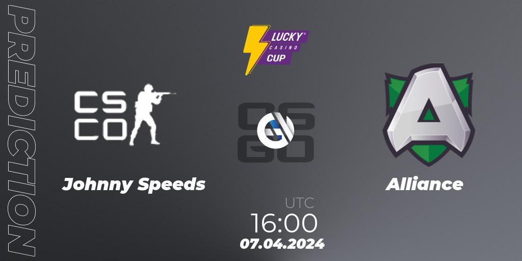 Johnny Speeds vs Alliance: Match Prediction. 07.04.2024 at 16:00, Counter-Strike (CS2), Esportal LuckyCasino Cup 2024