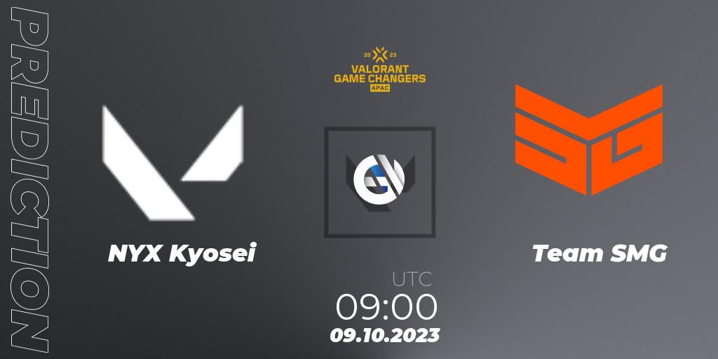 NYX Kyosei vs Team SMG: Match Prediction. 09.10.2023 at 09:00, VALORANT, VCT 2023: Game Changers APAC Elite