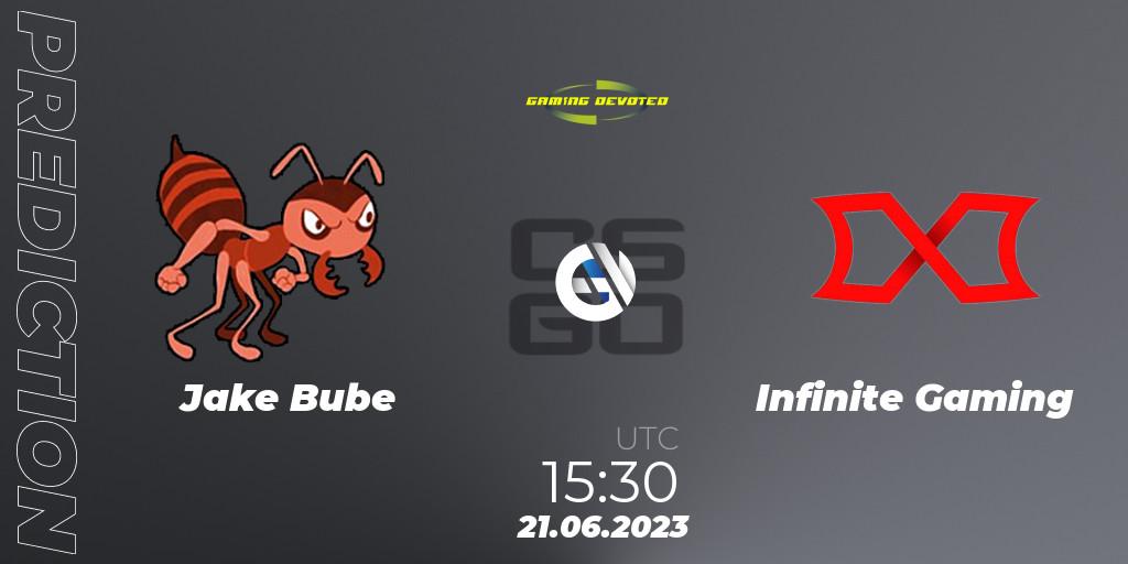 Jake Bube vs Infinite Gaming: Match Prediction. 21.06.23, CS2 (CS:GO), Gaming Devoted Become The Best: Series #2