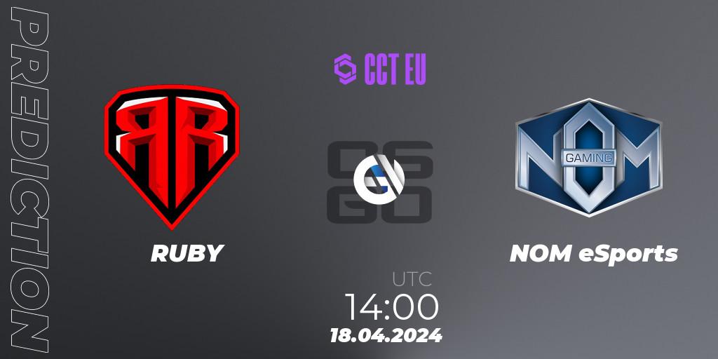RUBY vs NOM eSports: Match Prediction. 18.04.24, CS2 (CS:GO), CCT Season 2 Europe Series 1 Closed Qualifier