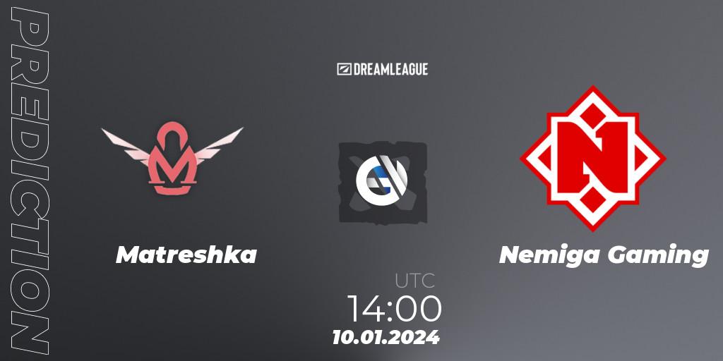 Matreshka vs Nemiga Gaming: Match Prediction. 10.01.24, Dota 2, DreamLeague Season 22: Eastern Europe Open Qualifier #1