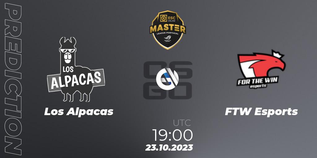 Los Alpacas vs FTW Esports: Match Prediction. 23.10.2023 at 19:00, Counter-Strike (CS2), Master League Portugal Season 12: Online Stage