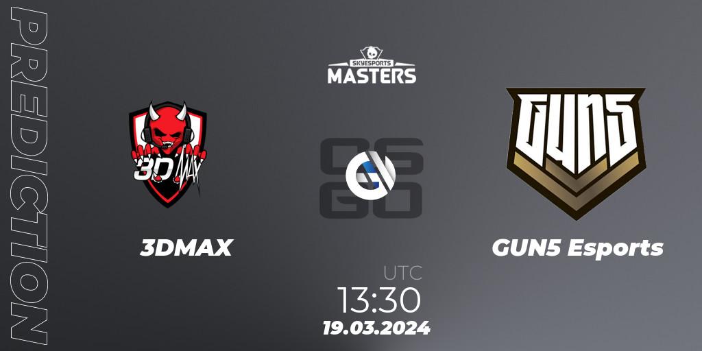 3DMAX vs GUN5 Esports: Match Prediction. 19.03.24, CS2 (CS:GO), Skyesports Masters 2024: European Qualifier
