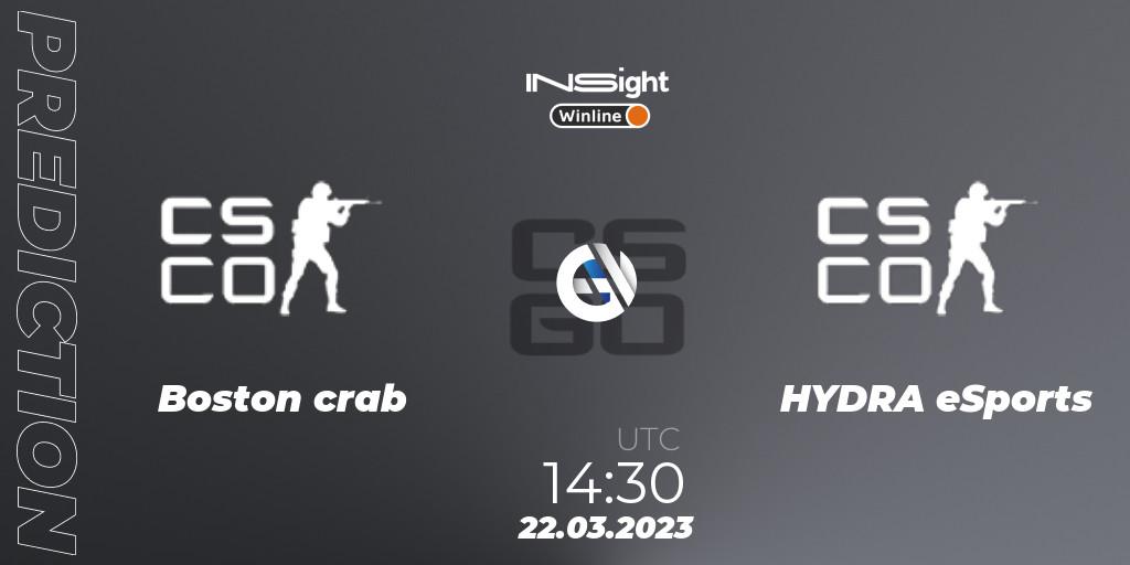 Boston crab vs HYDRA eSports: Match Prediction. 22.03.23, CS2 (CS:GO), Winline Insight Season 3
