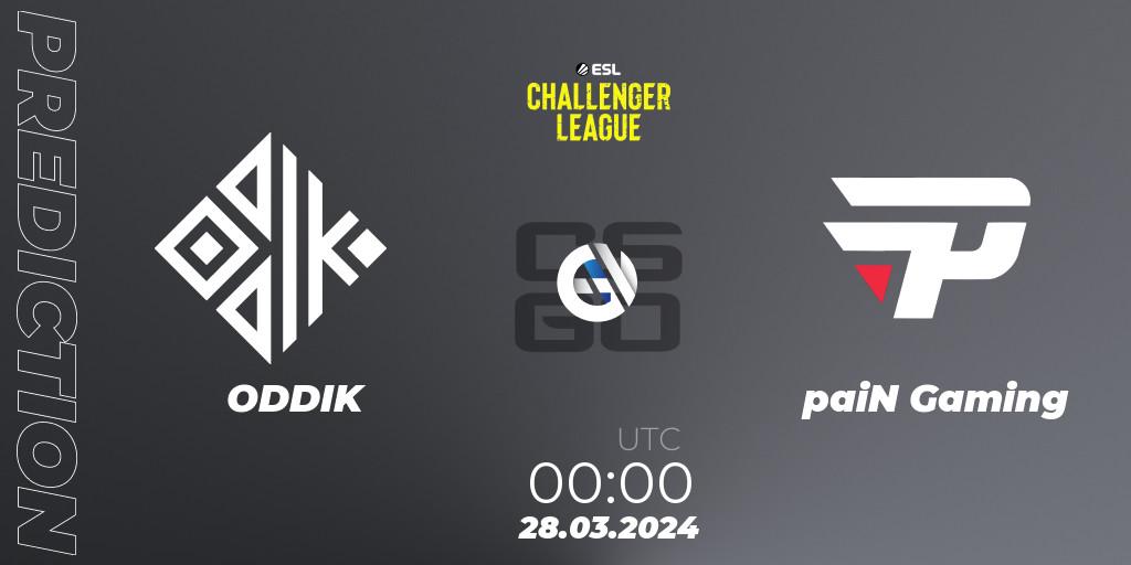 ODDIK vs paiN Gaming: Match Prediction. 24.04.24, CS2 (CS:GO), ESL Challenger League Season 47: South America