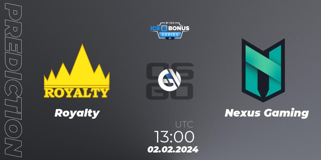 Royalty vs Nexus Gaming: Match Prediction. 02.02.2024 at 14:00, Counter-Strike (CS2), IceBonus Series #1