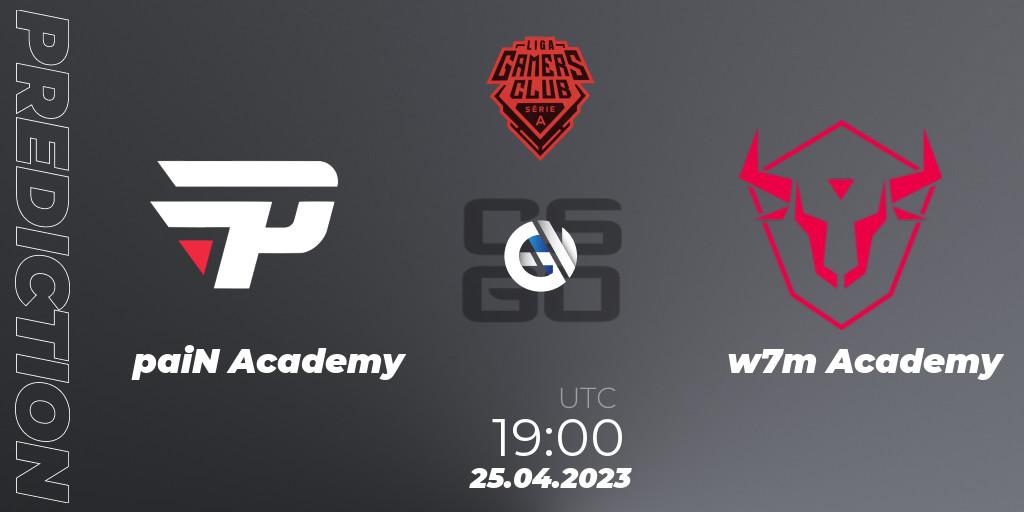 paiN Academy vs w7m Academy: Match Prediction. 25.04.2023 at 19:00, Counter-Strike (CS2), Gamers Club Liga Série A: April 2023