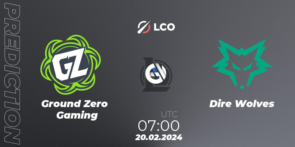 Ground Zero Gaming vs Dire Wolves: Match Prediction. 20.02.24, LoL, LCO Split 1 2024 - Group Stage