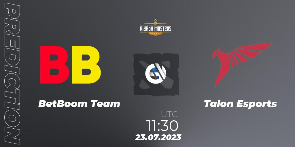 BetBoom Team vs Talon Esports: Match Prediction. 23.07.2023 at 11:32, Dota 2, Riyadh Masters 2023 - Group Stage