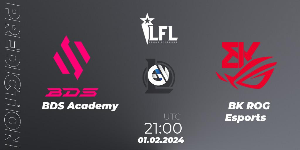 BDS Academy vs BK ROG Esports: Match Prediction. 01.02.24, LoL, LFL Spring 2024