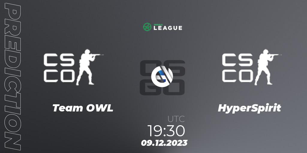 Team OWL vs HyperSpirit: Match Prediction. 09.12.23, CS2 (CS:GO), ESEA Season 47: Main Division - Europe