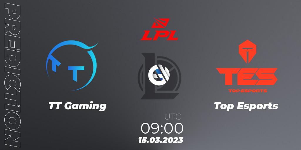 TT Gaming vs Top Esports: Match Prediction. 15.03.23, LoL, LPL Spring 2023 - Group Stage
