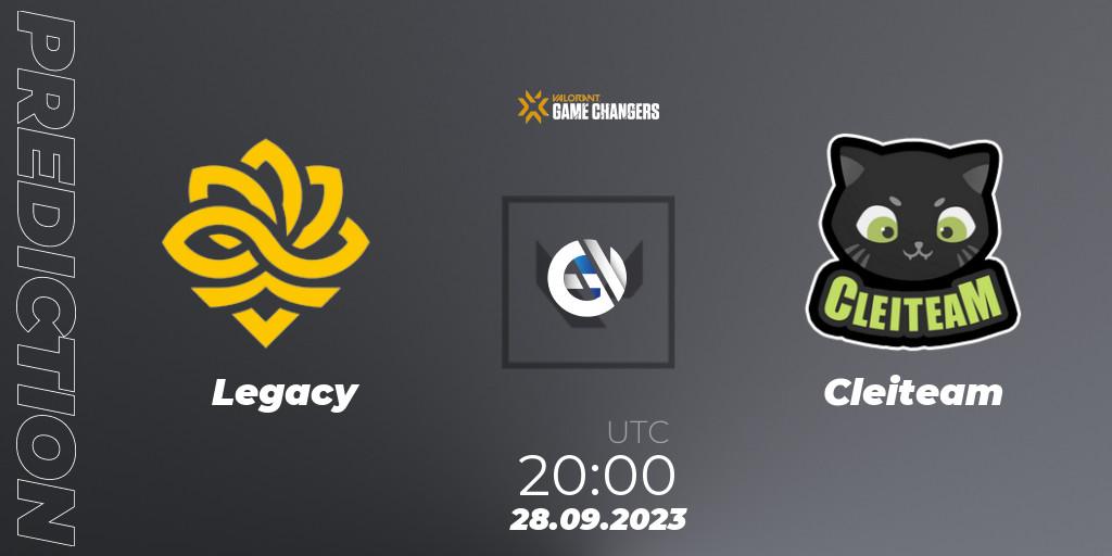 Legacy vs Cleiteam: Match Prediction. 28.09.23, VALORANT, VCT 2023: Game Changers Brazil Series 2
