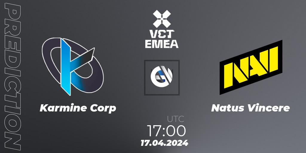 Karmine Corp vs Natus Vincere: Match Prediction. 17.04.24, VALORANT, VALORANT Champions Tour 2024: EMEA League - Stage 1 - Group Stage
