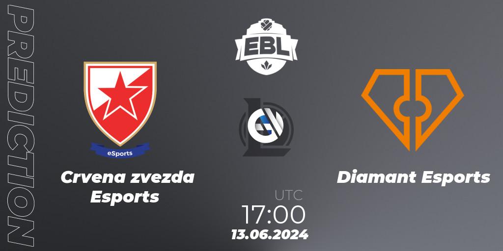 Crvena zvezda Esports vs Diamant Esports: Match Prediction. 13.06.2024 at 17:00, LoL, Esports Balkan League Season 15