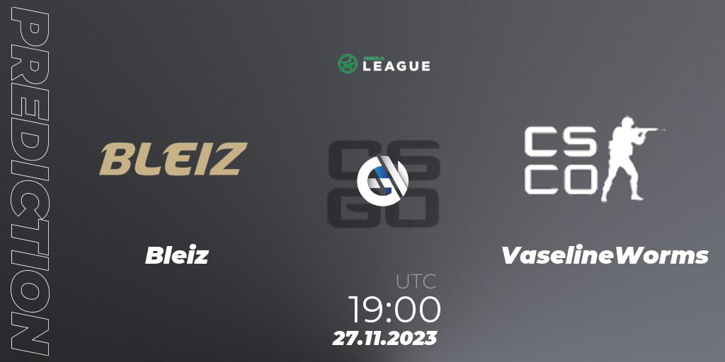 Bleiz vs VaselineWorms: Match Prediction. 27.11.2023 at 19:00, Counter-Strike (CS2), ESEA Season 47: Advanced Division - Europe