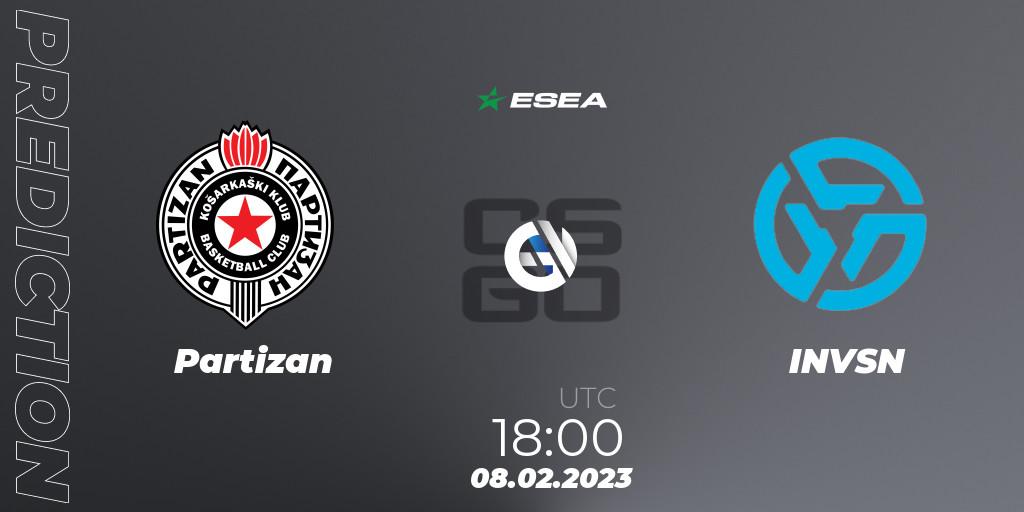 Partizan vs INVSN: Match Prediction. 08.02.23, CS2 (CS:GO), ESEA Season 44: Advanced Division - Europe
