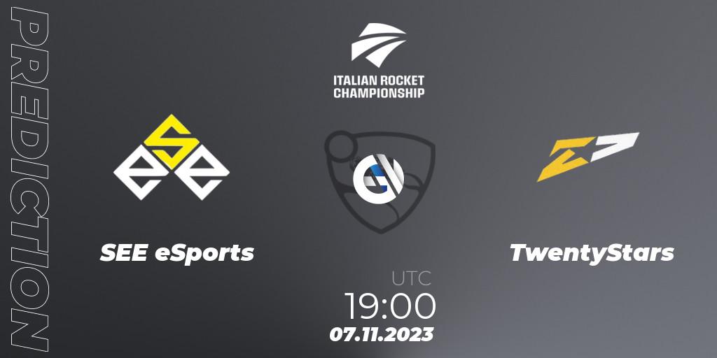 SEE eSports vs TwentyStars: Match Prediction. 07.11.2023 at 19:00, Rocket League, Italian Rocket Championship Season 11Serie A Relegation