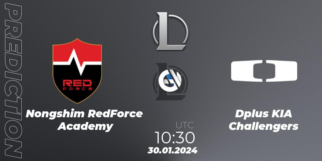 Nongshim RedForce Academy vs Dplus KIA Challengers: Match Prediction. 30.01.24, LoL, LCK Challengers League 2024 Spring - Group Stage