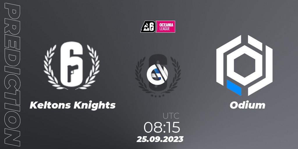 Keltons Knights vs Odium: Match Prediction. 25.09.2023 at 08:15, Rainbow Six, Oceania League 2023 - Stage 2