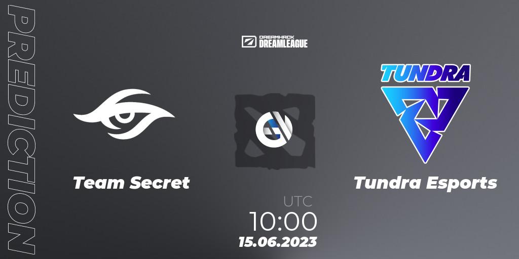 Team Secret vs Tundra Esports: Match Prediction. 15.06.23, Dota 2, DreamLeague Season 20 - Group Stage 1