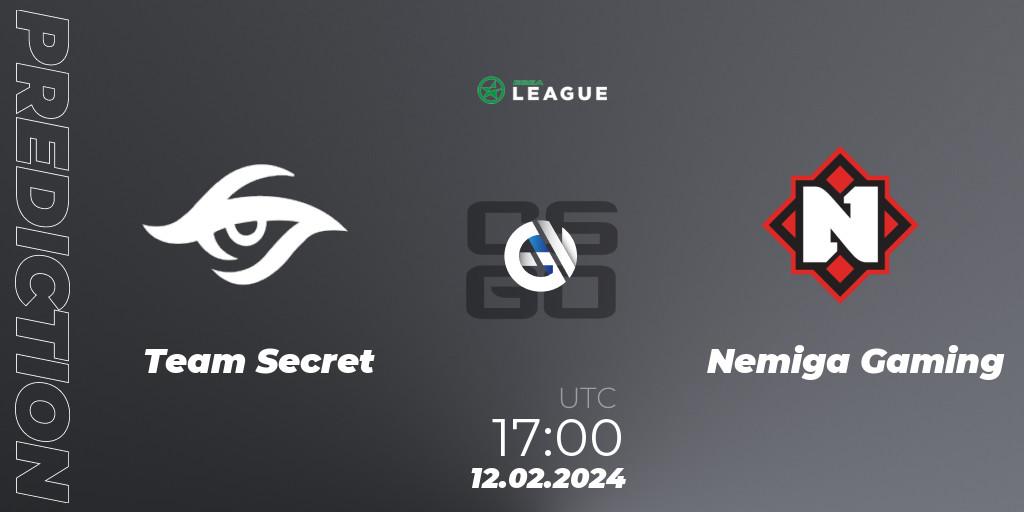 Team Secret vs Nemiga Gaming: Match Prediction. 12.02.2024 at 17:00, Counter-Strike (CS2), ESEA Season 48: Advanced Division - Europe