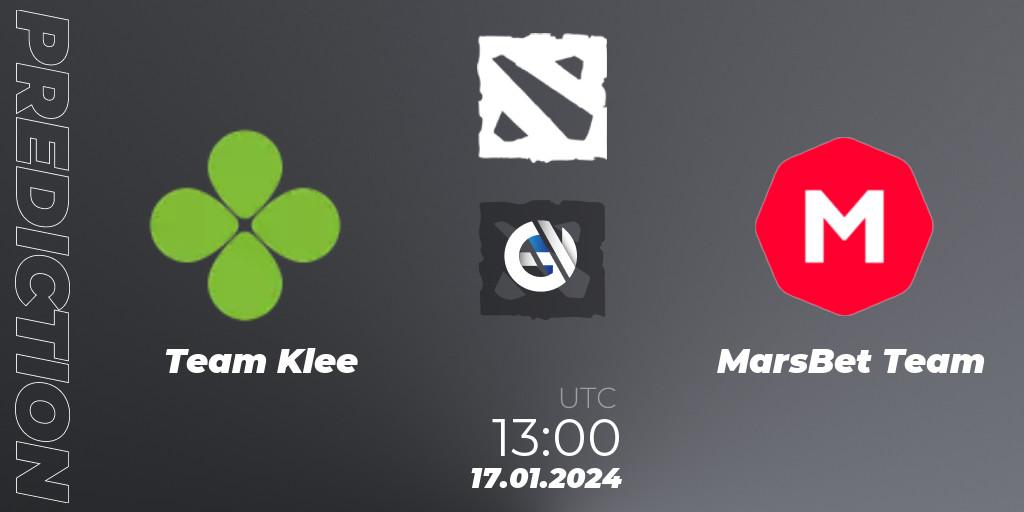 Team Klee vs MarsBet Team: Match Prediction. 01.02.24, Dota 2, European Pro League Season 16
