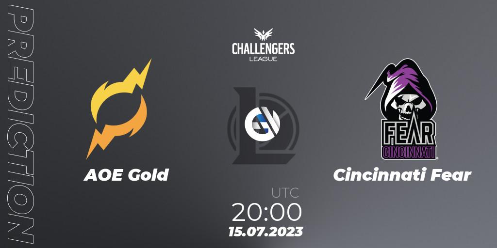 AOE Gold vs Cincinnati Fear: Match Prediction. 25.06.2023 at 00:00, LoL, North American Challengers League 2023 Summer - Group Stage