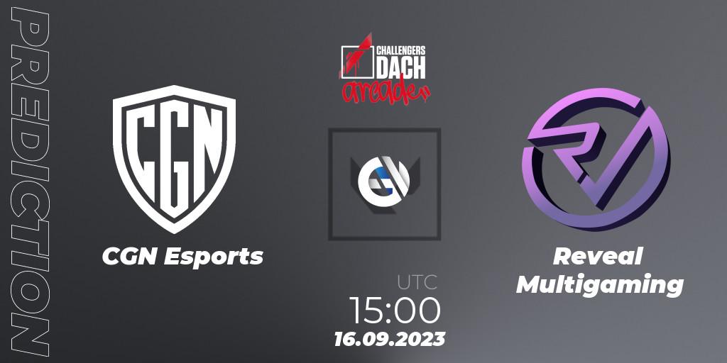 CGN Esports vs Reveal Multigaming: Match Prediction. 16.09.2023 at 15:00, VALORANT, VALORANT Challengers 2023 DACH: Arcade