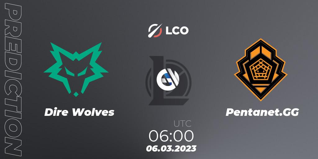 Dire Wolves vs Pentanet.GG: Match Prediction. 06.03.2023 at 06:00, LoL, LCO Split 1 2023 - Group Stage